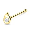 Pear Pearl Silver Bone Nose Stud NSKD-202p 